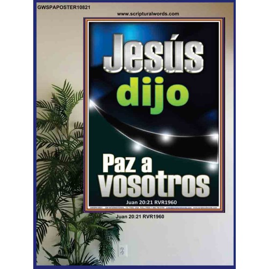 Jesús dijo Paz a vosotros   Versículos de la Biblia Marco Láminas artísticas   (GWSPAPOSTER10821)   