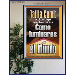 Talitha Cumi brilla como luces en el mundo   Versículos de la Biblia   (GWSPAPOSTER10962)   