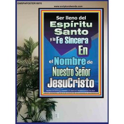 Fe Sincera En El Nombre De Nuestro Señor Jesucristo   Versículos de la Biblia Póster   (GWSPAPOSTER10976)   