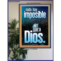 nada hay imposible para Dios   Marco de verso de la Biblia para el hogar   (GWSPAPOSTER9669)   "24x36"