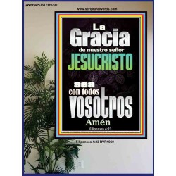 La Gracia de nuestro Señor Jesucristo   Decoración de Escrituras enmarcadas   (GWSPAPOSTER9702)   "24x36"