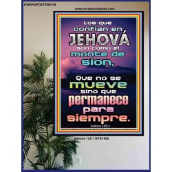 Los que confían en Jehová son como el monte de Sion   Arte de pared enmarcado cristiano   (GWSPAPOSTER9708)   "24x36"