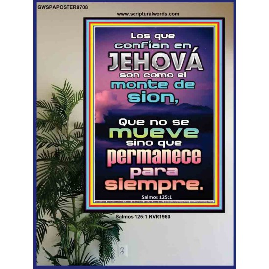 Los que confían en Jehová son como el monte de Sion   Arte de pared enmarcado cristiano   (GWSPAPOSTER9708)   
