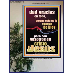 Dar Gracias Siempre es la voluntad de Dios para ti en Cristo Jesús   decoración de pared cristiana   (GWSPAPOSTER9749)   