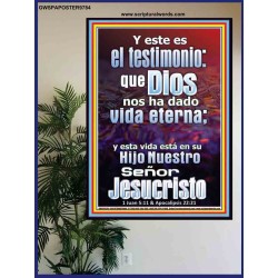 La vida eterna está en Cristo Jesús   Arte de pared religioso enmarcado   (GWSPAPOSTER9784)   "24x36"