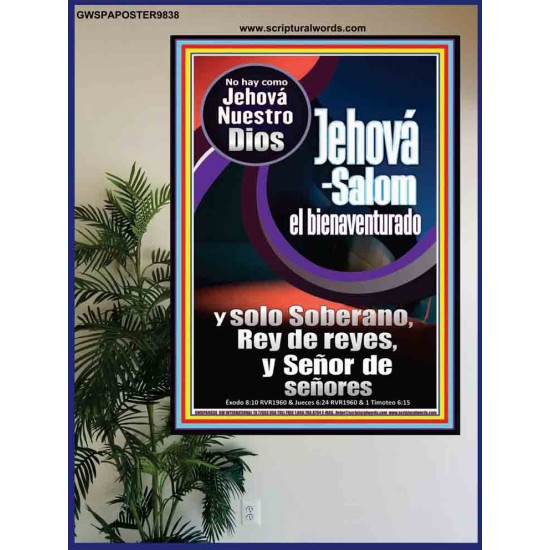 Jehová-Salom   Decoración de la pared de la habitación de invitados enmarcada   (GWSPAPOSTER9838)   