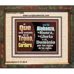 Alabanza, Honor, Gloria y Dominio Al Cordero de Dios   pinturas cristianas   (GWSPAUNITY10868)   "25X20""