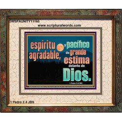 pleasant and peaceful spirit, highly esteemed before God   Marco de citas cristianas   (GWSPAUNITY11160)   