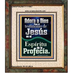 el Testimonio de Jesús es el Espíritu de Profecía   Letreros enmarcados en madera de las Escrituras   (GWSPAUNITY11067)   