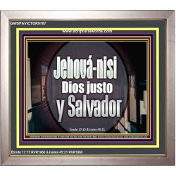 Jehová-nisi, Dios justo y Salvador   Versículo de la Biblia enmarcado   (GWSPAVICTOR9787)   
