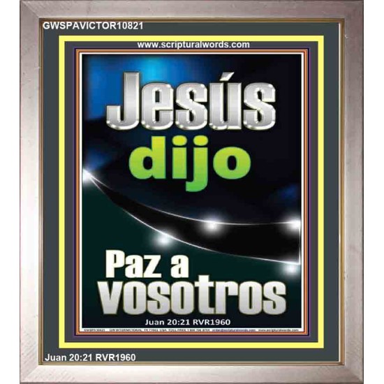 Jesús dijo Paz a vosotros   Versículos de la Biblia Marco Láminas artísticas   (GWSPAVICTOR10821)   