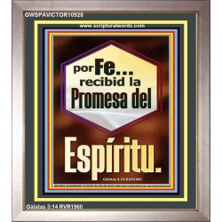por Fe...recibid la Promesa del Espíritu   Marco de decoración de pared cristiana moderna   (GWSPAVICTOR10928)   